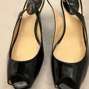 Cole Haan open toe kitten heel black. Size 6 1/2 B